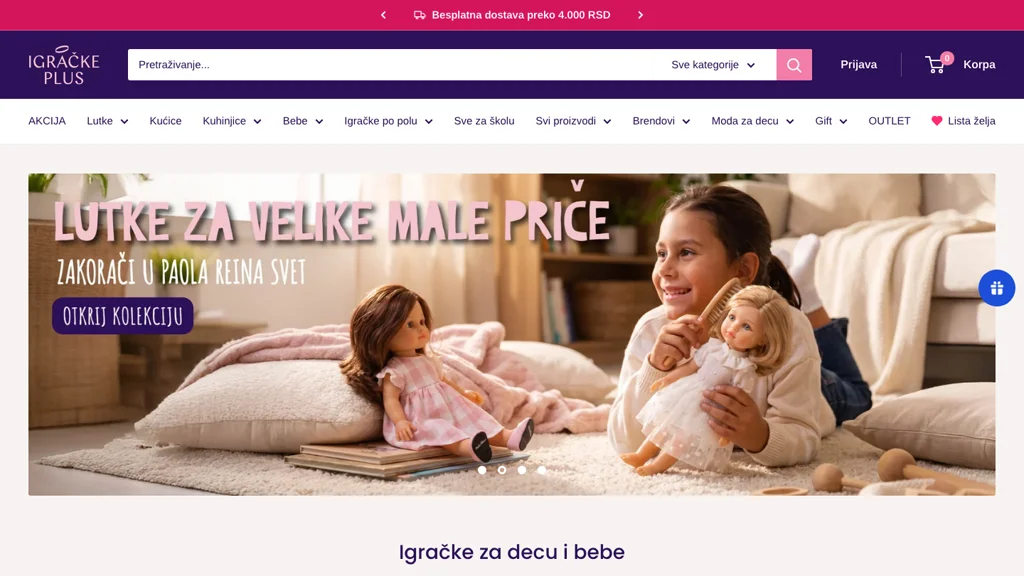 Igračke Plus — nadogradnja Shopify teme, sređivanje prodavnice i SEO - Nadogradnja teme na Online Store 2.0, sređivanje prodavnice i stalni SEO za beogradsku prodavnicu igračaka sa dve radnje. Igračke Plus — nadogradnja Shopify teme, sređivanje prodavnice i SEO - Nadogradnja teme na Online Store 2.0, sređivanje prodavnice i stalni SEO za beogradsku prodavnicu igračaka sa dve radnje.